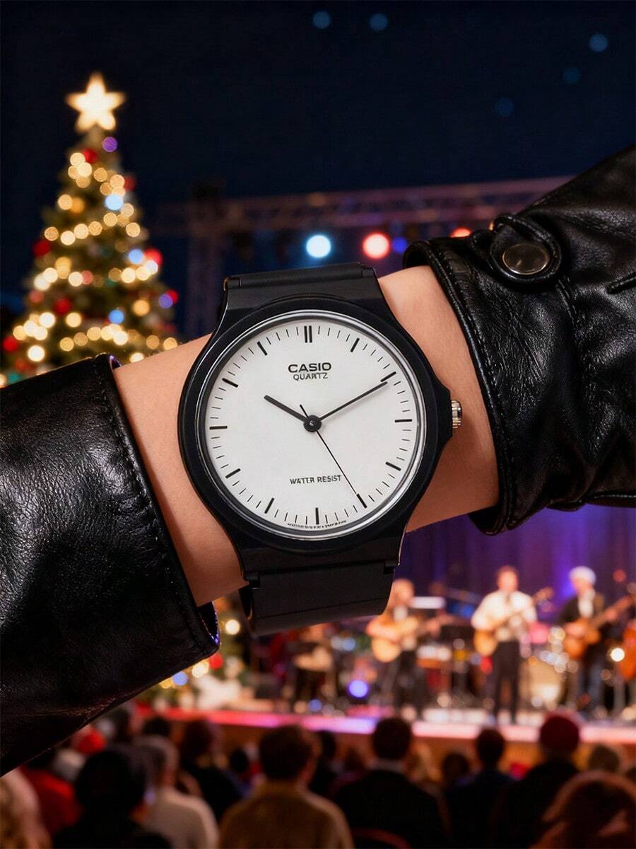 Casio Đồng hồ nam dòng YOUTH, phong cách thể thao cổ điển, máy quartz, dây đeo nhựa, thiết kế Nhật Bản/Hàn Quốc, đồng hồ nữ, mặt số trắng MQ-24-7E - trắng - Xem 1