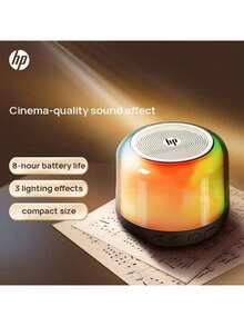 HP BTS02 Portable Bluetooth Speaker With Built-In Subwoofer And TWS Daisy-Chaining Function, Supports Connection To Multiple Devices. Suitable For Outdoor Travel And Home Use. Black. - Black - View 5