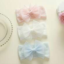 jralon 3 件套婴儿柔软弹性薄纱大蝴蝶结头带，舒适发带，适合婴儿拍照道具 - 彩色 - 查看 16