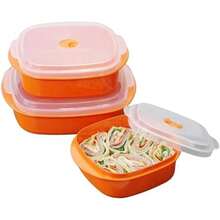 Calypso Basics por Reston Lloyd Utensilios de cocina para microondas, 6 piezas, vaporera y almacenamiento, color negro, , 1(Anaranjado) - Tipo 2 - Ver 5