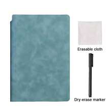 Portable & Fashionable A5 Reusable Whiteboard Notebook: Weekly Planner, Faux Leather Memo Pad, Free Whiteboard Marker And Eraser Cloth,School Supplies,Back To School,White Board - Multicolor - View 6