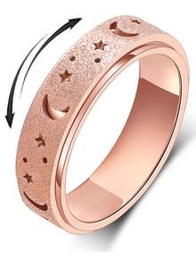 Anello antistress in titanio e acciaio inossidabile, anello girevole, giocattolo antistress per adulti, disponibile nei colori arcobaleno, nero, oro rosa, argento e oro, misure dalla 6 alla 10