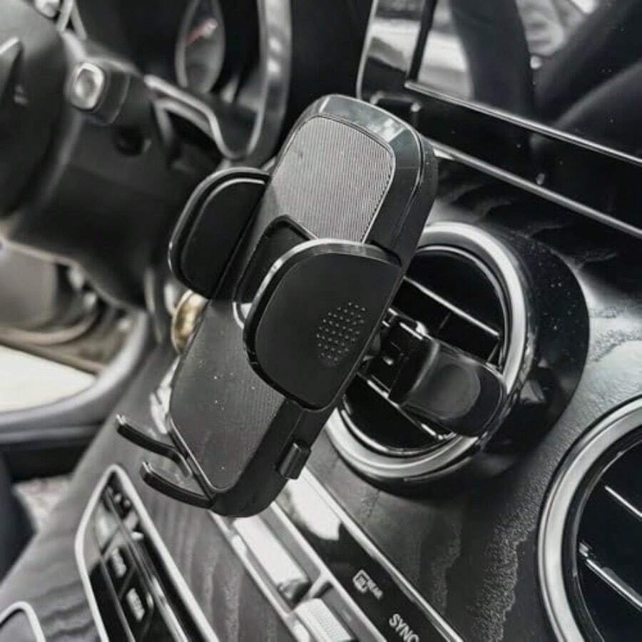 szyuchen Soporte para teléfono celular de coche para Mini Cooper Countryman Paceman Clubman JCW S R52 R53 R56 R55 R60 F56 F55 F60 R58 F57 All4 CD Accesorios Ronda de ventilación de aire para teléfono - Negro - Ver 1