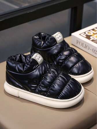 1 par varma, termofodrade höga snöstövlar för tonåringar, bekväma och mjuka för vintern