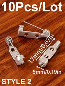 10个/包 不锈钢胸针夹底座别针 安全别针 胸针底座 14 16 19 25 30 38mm 空白底座胸针别针，适用于珠宝制作用品和配件 DIY - 胸針 - 查看 14