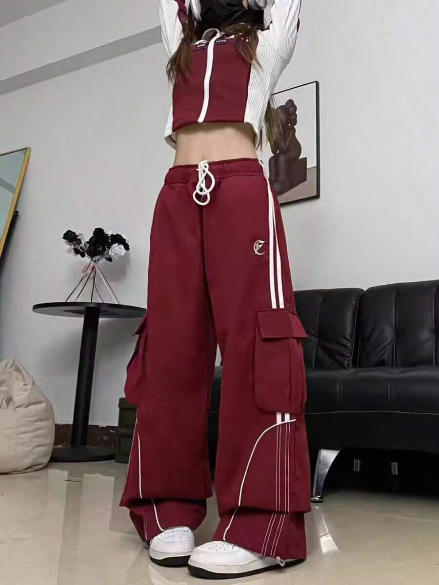 Women Pants - 紅色 - 查看 1