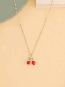 1 件时尚简约双心镂空项链，适合日常佩戴，也可作为约会礼物 - 金黃色 - 查看 12