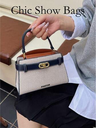 Mini borsa casual versatile di moda con colori a contrasto per le donne