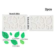 1 cái/2 cái/5 cái Khuôn silicon hình lá dùng để trang trí bánh, sô cô la, kẹo mềm, nướng bánh, hoa hồng, đất sét, đồ thủ công bằng nhựa - Màu be - Xem 15