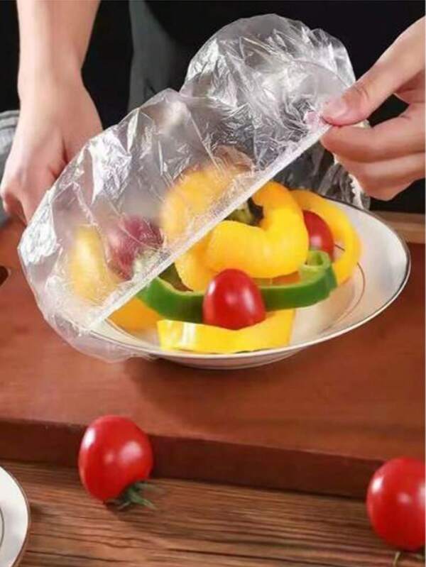 10/30/50/100 pièces Couvre-chaussures jetables en plastique épais - Film rétractable jetable transparent à usage multiple, Couvre-chaussures jetables, Couvre-aliments et légumes étirables pour garder la fraîcheur - Convient pour la cuisine, le réfrigérateur et le plan de travail, Sacs en plastique élastique pour la conservation des aliments, Emballage alimentaire, Couvercles alimentaires de cuisine les plus simples, Couvercles ronds, Bonnets de douche, Armoires de rangement