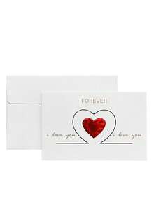 12pcs/6pcs/1pc Valentine's Day Adorable Heart-Shaped Love & Gratitude Cards With Envelopes Decorative Foldable Cards For Weddings, Anniversaries, Parties, And Mother's Day Gifts