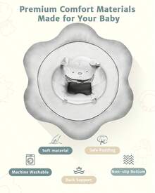 Baby Gym Play Mat With Seat, Non-Slip Bottom, Soft Material, Padding, Back Support, Sit Me Up Floor Seat For Baby, Tummy Time Mat With 5 Detachable Toys, Baby Activity Mat For Babies 0-6 6-12 Months, Newborn Baby Shower Valentine's Day/Birthday Gifts, Machine Washable - 灰色 - 查看 6