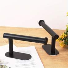 2pcs Self-Adhesive Paper Towel Holder, Curtain Rod And Hat Rack, No Drilling Design, Available In Black, Silver And Gold, Suitable For Kitchen, Dining Room, Bathroom, Bedroom And More, Can Hold Paper Towels, Curtains And Hats, Ideal Easter And Christmas Gift