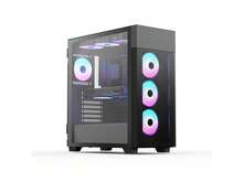 Rosewill FBM-X7 Black ATX Mid Tower Case - Hinged Tempered Glass Side Panel, High Airflow, 4 X PWM ARGB Fans, Pre-Installed 650W 80+ Gold Power Supply - Black - View 2
