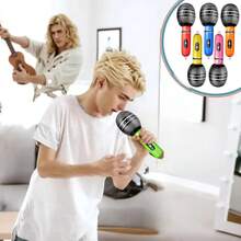12/20/24/30pcs Giant Inflatable Microphone - 80s 90s Retro Party Decoration Set, Colorful Photography Props For Concerts, Weddings And Events, Durable Plastic Non-Electric Props, Party Decorations, Retro Microphone Design, Easy To Set Up Props, Suitable For Concerts, Theme Parties, Cosplay And Stage Birthday Decorations (Random Colors) - Multicolor - View 6