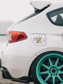 1 pieza Pegatina personalizada para exterior de coche con explosión láser de colores, pegatina para tapa de depósito de combustible, pegatina para cubrir arañazos, modelo de coche universal - Multicolor - Ver 5