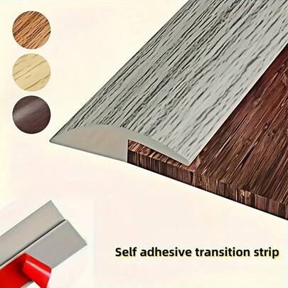 1pc 39.37/78.74in Self-Adhesive Floor And Carpet Transition Strip - Suitable For Stair Edges, Fits 3mm Height, Threshold Strips, PVC Floor Transition Strips, Threshold Decor And Edge Seam Strips, Anti-Curling, Easy Installation, Floor Transition Strips