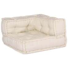 vidaXL 2-Teiliges Modulares Sofa, 70 X 70 X 56 Cm, Creme Stoff - Weiss - Übersicht 4