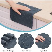 12 Pack Kitchen Dish Cloths (10 X 10 Inches, Cream Yellow), Super Soft And Absorbent Coral Velvet Dish Towels, Nonstick Oil Fast Drying Microfiber Cleaning Cloth, No Lint Household Dishcloths, 2025 - 深灰色 - 查看 2