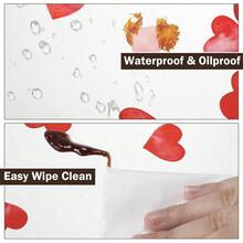 Water-Resistant Round Tablecloth With Elastic Edge For 40-44" Tables - Love-heart Small - View 7