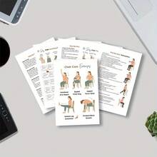 30-Day Chair Yoga Weight Loss Spiral Notebook With Exercise Guide - 15-Minute Daily Routine, Includes Chair Yoga Poses, Progress Tracking, Strength And Flexibility Exercises, Suitable For Seniors And Beginners, Home Fitness Plan, Size 5.5x8.3inch 30-Day Chair Yoga Plan, 15-Minute Exercises Each Time, Improve Balance, Strength, And Flexibility, Perfect For Weight Loss And Chair Yoga Practice - Trắng - Xem 9