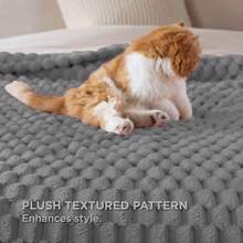 Super Soft Fleece Throw Blanket For Couch Or Bed - 3D Ribbed Jacquard Decorative Blankets - Cozy Soft Lightweight Fuzzy Flannel Blanket Suitable For All Seasons Fleece Blanket For Couch - Super Soft Cozy Throw Blankets For Women - Grey - View 5