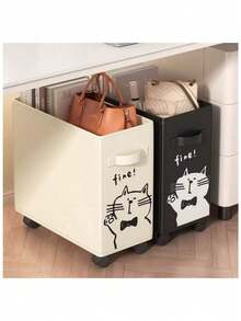 1 Piece Mobile Under Desk Storage Box, Desktop Tray Organizer, Yoga Mat Basket, Laundry Hamper For Office And Dorm