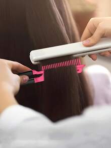 1/2Pcs Folding V Type Hair Straightener Brush DIY Hairdress Tool Hairdressing Combs Natural Hair Styling Curling Comb Hair - Multicolor - View 13