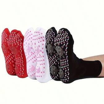 3 Pairs Self-Heating Socks, Washable, Unisex Indoor/Outdoor Warm Mid-Calf Socks, Comfortable Breathable Home Warming Socks, Massage Sole Anti-Odor Socks, Moisture-Wicking Mid-Calf Cold-Resistant Socks, Great For Christmas And New Year Gifts