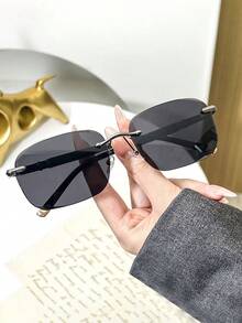 1副无框时尚眼镜，男女通用户外街头风复古简约度假眼镜 - 彩色 - 查看 7