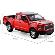 2026 Red F150 Diecast Pickup Truck Toy - Light Sound Pull Back Function| Top Choice Boys Ages 3-4--8 Year Old Kids' Birthday Party - Black - View 3