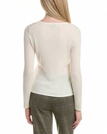 Bruno Magli Classic V-Neck Wool & Cashmere-Blend Sweater - trắng - Xem 3