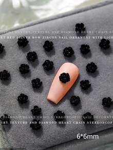 150pcs Camellia Nail Art Decorations, 3D Holographic Watercolor Rose, White Rose, Assorted Sizes Flower Nail Art Accessories Nails - Multicolor - View 14