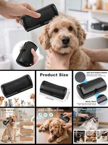 Pet Grooming Brush, Dog Brush For Short Hair, Mr Waggytails Dog Brush, Short Hair Pet Hair Removal Brush, Professional Grooming Tool Cat Hair Brush, Fur Wonder Dog Brush - Black - View 9
