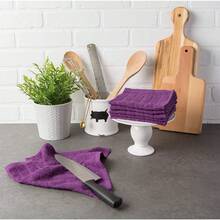 Basic Terry Solid Windowpane Dishcloth Set, 12x12, Red, 6 Piece, 2025 - Eggplant - View 2