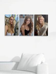 Three Customizable Canvas Prints With Your Photos Added, Perfect For Bathroom, Office, And Living Room Home Decor. Frameless/Framed Home Decor.,Home Decor Living Room - Multicolor - View 7