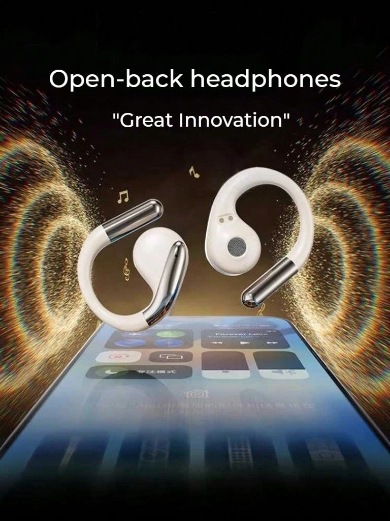 Lenovo Auriculares Bluetooth EA360, auriculares de doble uso para juegos y música, estilo gancho para la oreja, resistentes al sudor, tecnología de conducción ósea negra, Bluetooth 5.4 de baja latencia, color Sakura White - Sakura White - Ver 1