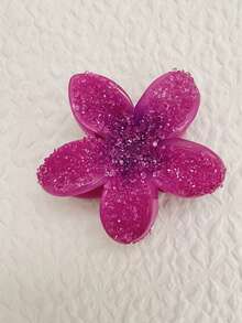 1个大码女士波西米亚风花朵发夹 - 闪亮花朵发饰，五瓣设计，黑/红/粉/金/白/紫配色，适合女性，优雅发饰，适用于情人节、婚礼、派对和日常佩戴 - 防滑固定发爪，多功能发夹，适合编发和盘发造型，优雅爪夹冬季发饰，女士发饰，夏季海滩度假发夹 - 彩色 - 查看 10