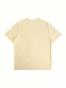 Single Red Rose Front Anti Social Club Back Digital  Graphic Double Sided Digital Printed 220g T Shirt Loose Fit Oversized Streetwear 1pcs Men's Short Sleeve 100% Cotton Tee Urban Aesthetic Floral Club Statement Vintage Fashion - 白色 - 查看 2