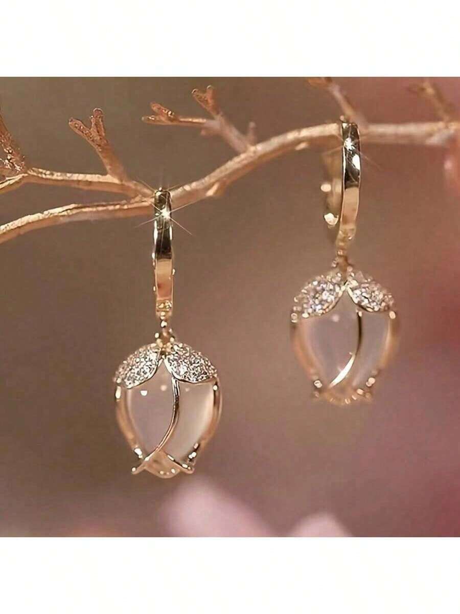 Women's Tulip Earrings Simple, Fashionable, Elegant Earrings With High Quality Texture, Holiday Gifts, Women's Jewelry Gifts - 一對 - 查看 1