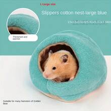 1pc Pet Cage For Hamster Bed House Winter Warm Coral Velvet Nest Small Animals Mat House Cage Pet Sleeping Bag Supplies Mice Rat Nes Soft Fleece Hamster Bed Guinea Pig Sleeping Bag Small Pets Cave Nest Bed Cushion Warm Slippers Pet House