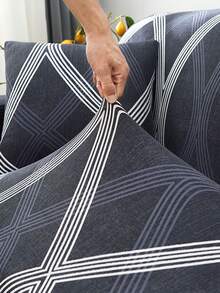 1pc Full Coverage Sofa Cover, Modern Style, Made Of Polyester Fabric, Machine Washable, Suitable For All Seasons - Blue - View 10