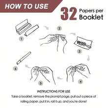 Confezione da 24 di OHIS Cartine per rollare di alta qualità ((1 confezione include 32 fogli di tabacco e 32 filtri) - Cartine per arrotolare a mano in pura cellulosa di legno, combustione lenta, ideali come regalo per la Festa della Mamma, della Festa del Papà, San Valentino, Natale e altre occasioni