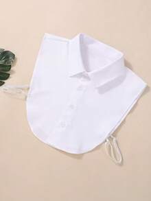 5-Piece/4-Piece/3 Pieces2 Pieces/1-Piece Solid Color Versatile Bachelor's Gown Graduation Gift With Detachable Collar, Shirts, Formal Occasion Business Blue And White Bright Color Mock Collar, Suitable For Daily Wear Paired With Sweaters And Suits - Multicolor - View 20