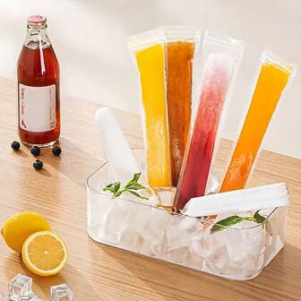 50pcs Disposable Popsicle Bag, Ice Cube Mold, Zippered Sealed Bag, Yogurt Stick, Juice Popsicle Bag, Kitchen Supplies, Essential For Summer Halloween And Christmas
