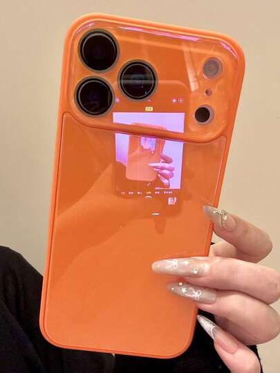 Luxury Solid Glossy Glass Phone Case, Compatible With IPhone 17 Pro Max, 16, 15, 14, 13, 12, 11 Pro Max, Lens Protection, Shock-Resistant Frame, Hard Back Cover