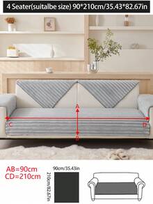 1件秋冬保暖加厚绒面波西米亚风沙发垫套，防滑沙发套，防尘防污，可机洗，宠物友好型保护套，适用于卧室、办公室、客厅、L型沙发和1/2/3/4座沙发，也可手洗。