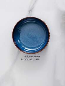 1 套陶瓷餐具，包括蓝釉碗、盘子、勺子、全套陶瓷餐具，奢华复古北欧日本窑烧蓝色陶瓷餐具，商业和家庭厨房使用，聚会、宴会、节日、学校用品的理想礼物