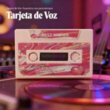 Tarjeta de Voz para Fiestas, Tarjeta de Felicitación con Grabación de Voz de 300 Segundos para Navidad, Cumpleaños y Ocasiones Especiales - Perfecta para Bendiciones Familiares y Notas de Amor, Ideal para Navidad, Ideal para Declaraciones (Incluye batería). - Rosa - Ver 4