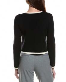 Chaqueta corta de lana merina con ribete de Bruno Magli - Negro - Ver 3